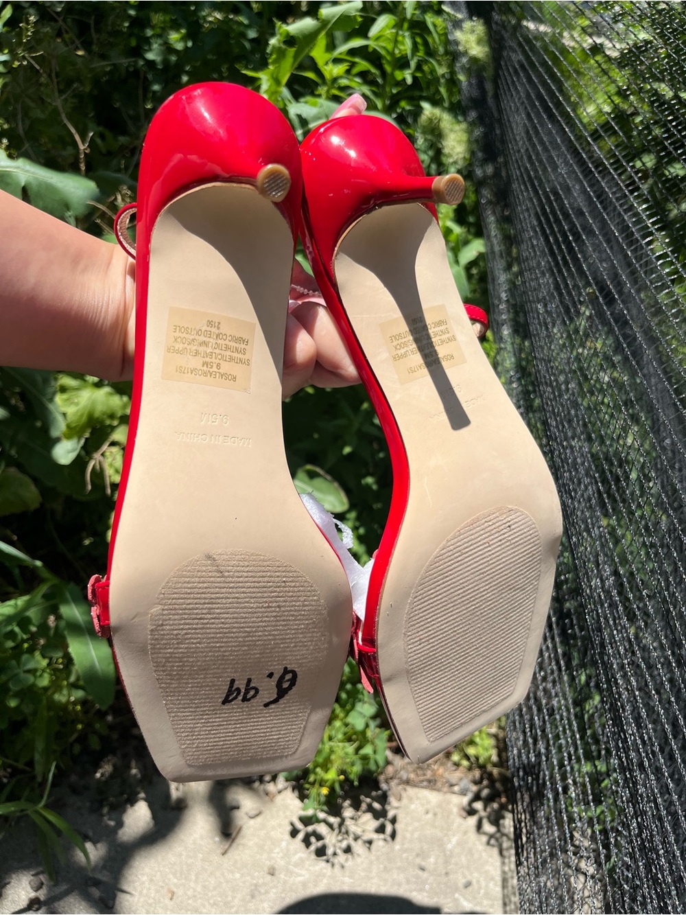 NWOT Steve Madden Rosalea Red Patent Flower Slingback Kitten Heel Sandals 9.5 - Picture 7 of 7